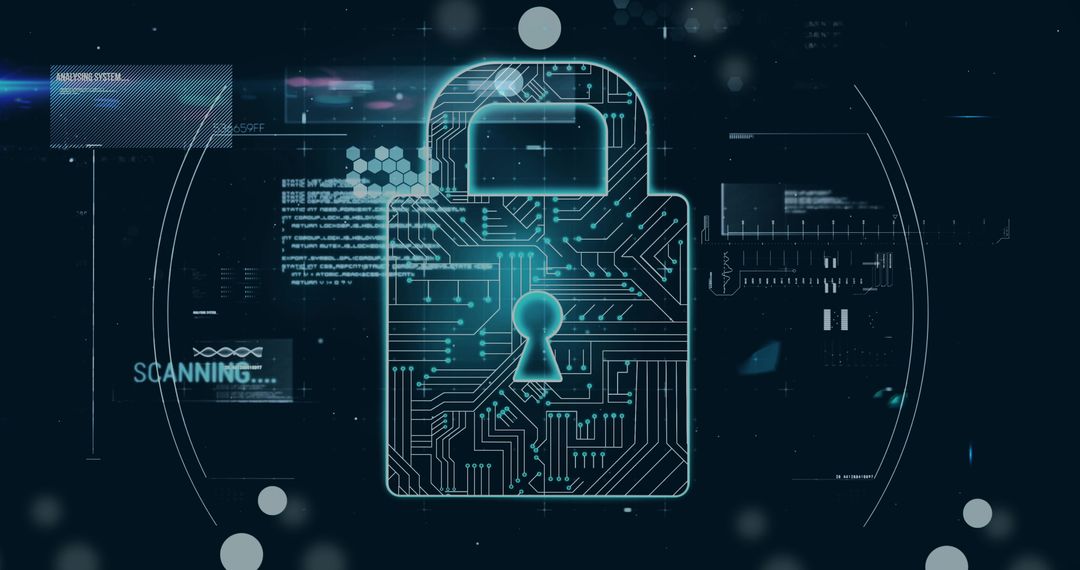 Futuristic Digital Lock Representing Cybersecurity Protection