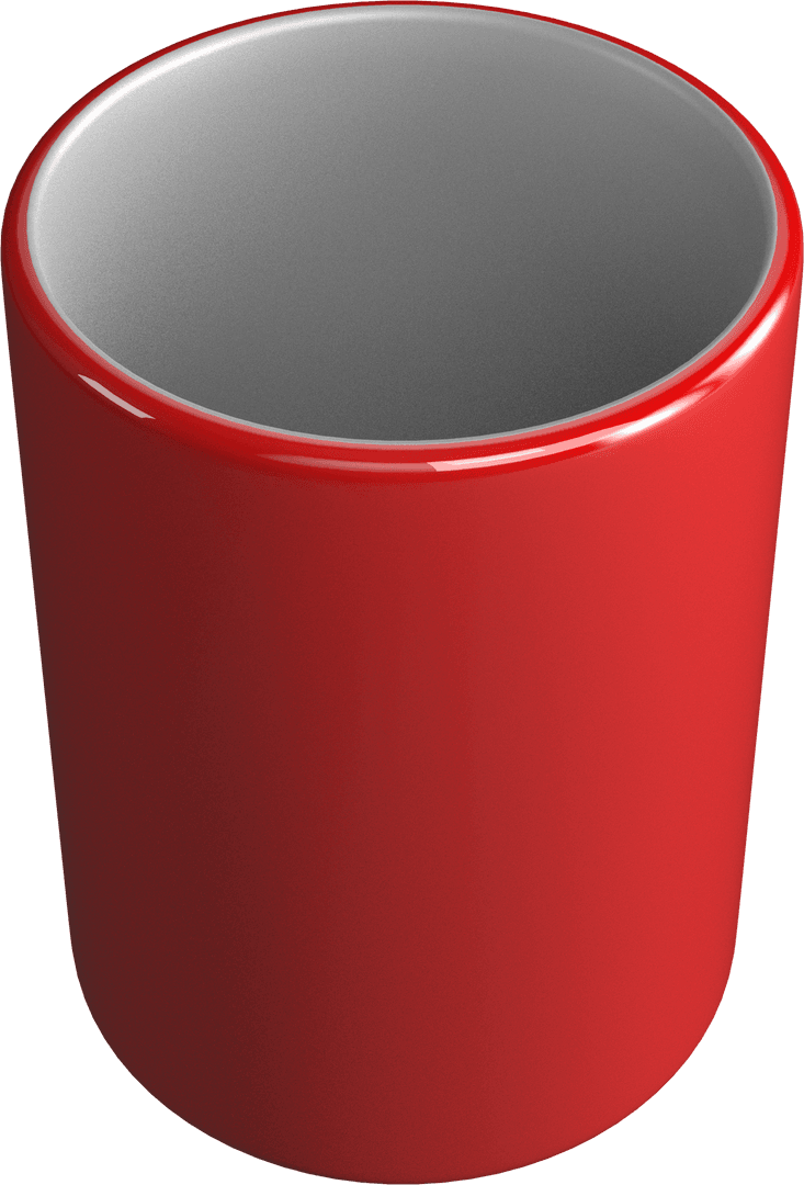 Red Cup on Transparent Background for Drink and Shape Concepts