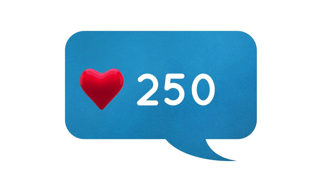 Digital Notification Speech Bubble with Heart Icon