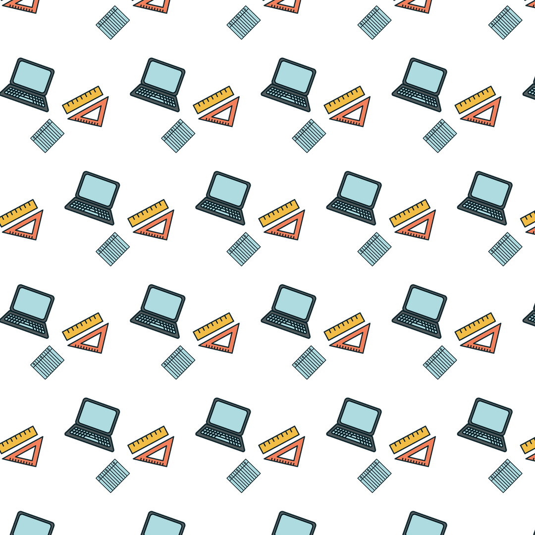 Seamless Transparent Computer Pattern with Rulers and Notebooks - Download Free Stock Images Pikwizard.com