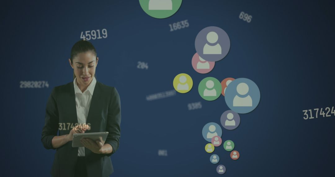 Businesswoman Engaging with Digital Cloud Connectivity Interface