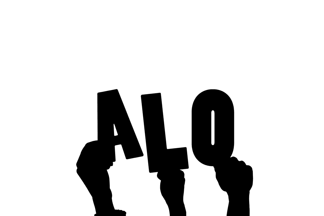 Hands in Greeting Pose with Alo Text on Transparent Background