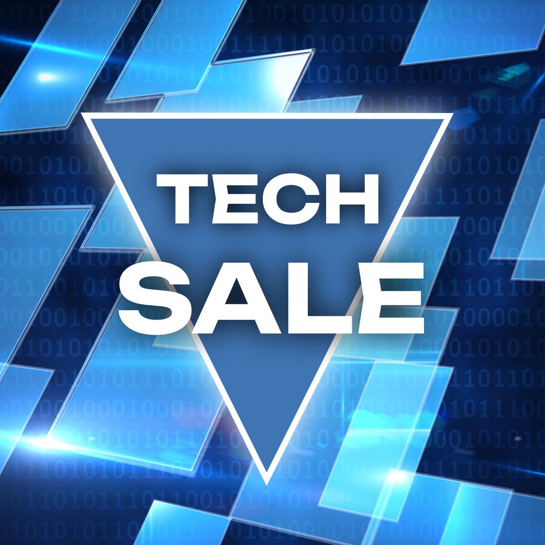 Tech Sale Promotion on Digital Background