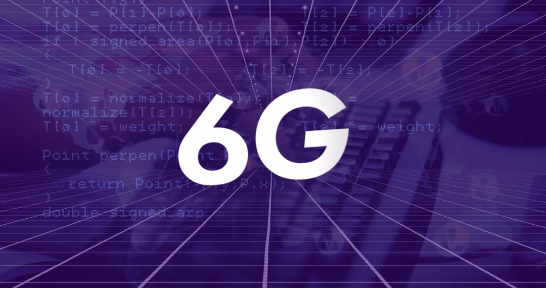 6G Technology Concept with Digital Data Overlay