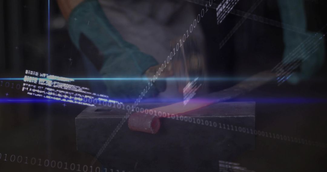 Skilled Blacksmith Melding Tradition and Technology in Modern Workshop