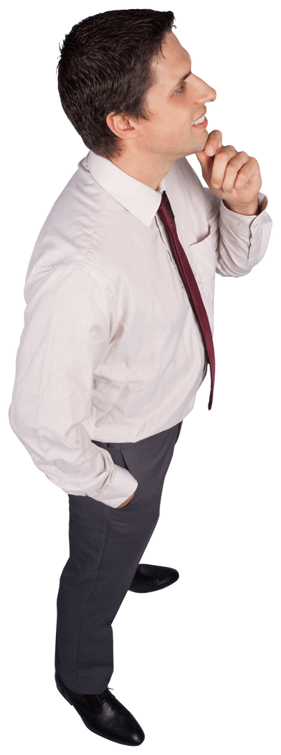 Transparent Businessman Thinking Efficiently