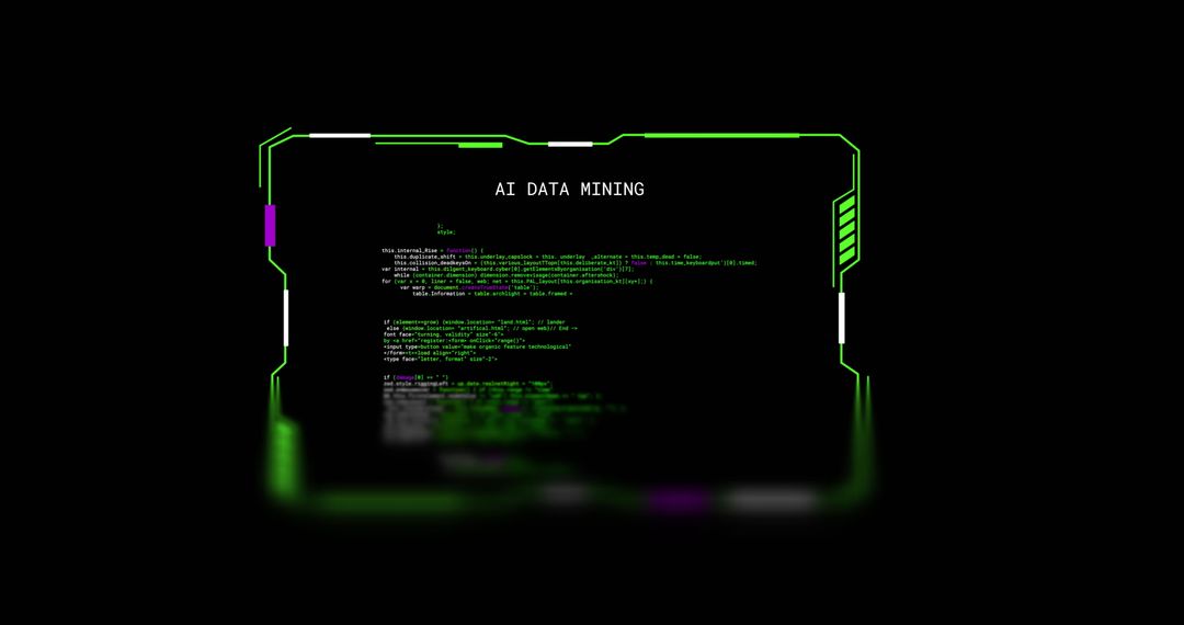 Digital AI Data Mining Code Interface on Futuristic Screen - Free Images, Stock Photos and Pictures on Pikwizard.com
