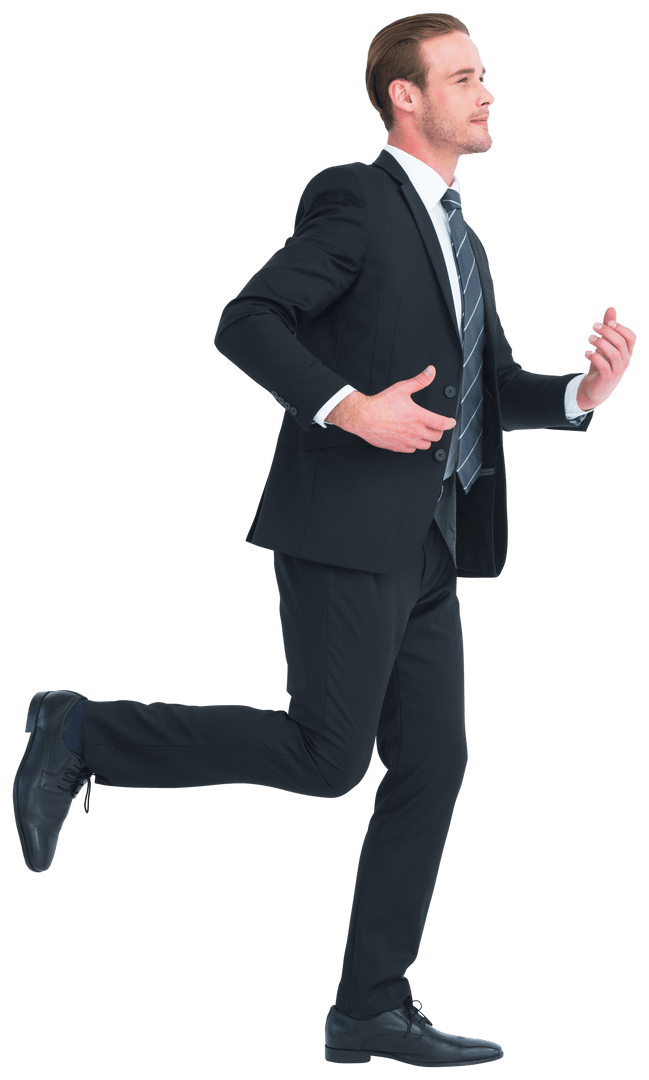 Transparent Active Businessman Walking Forward Confidently