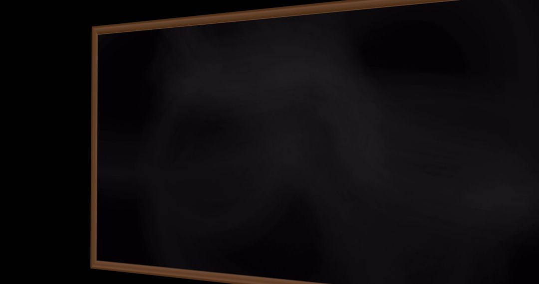 Blank Blackboard with Wooden Frame on Dark Background