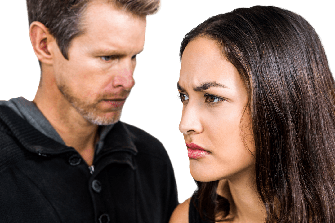 Transparent Couple Arguing with Intense Expressions - Download Free Stock Images Pikwizard.com
