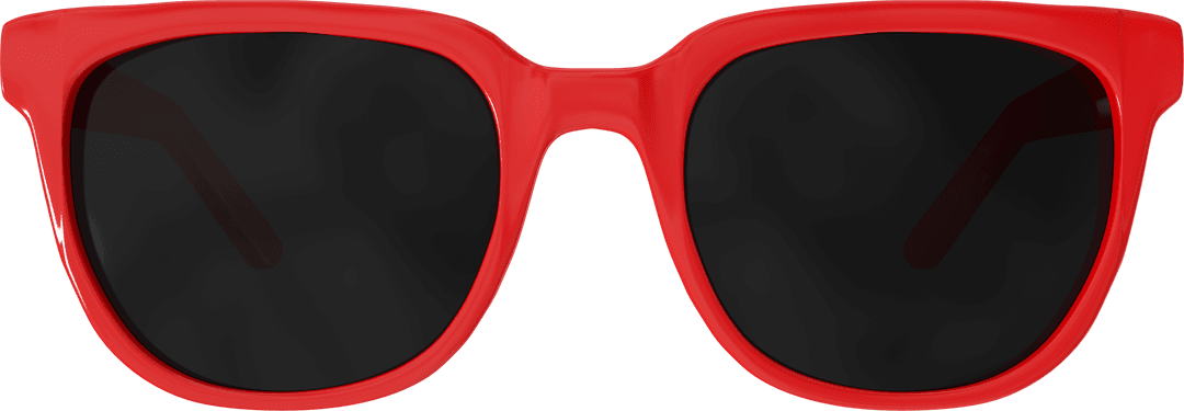 Transparent Red Frame Sunglasses Front View Minimalist Summer Style