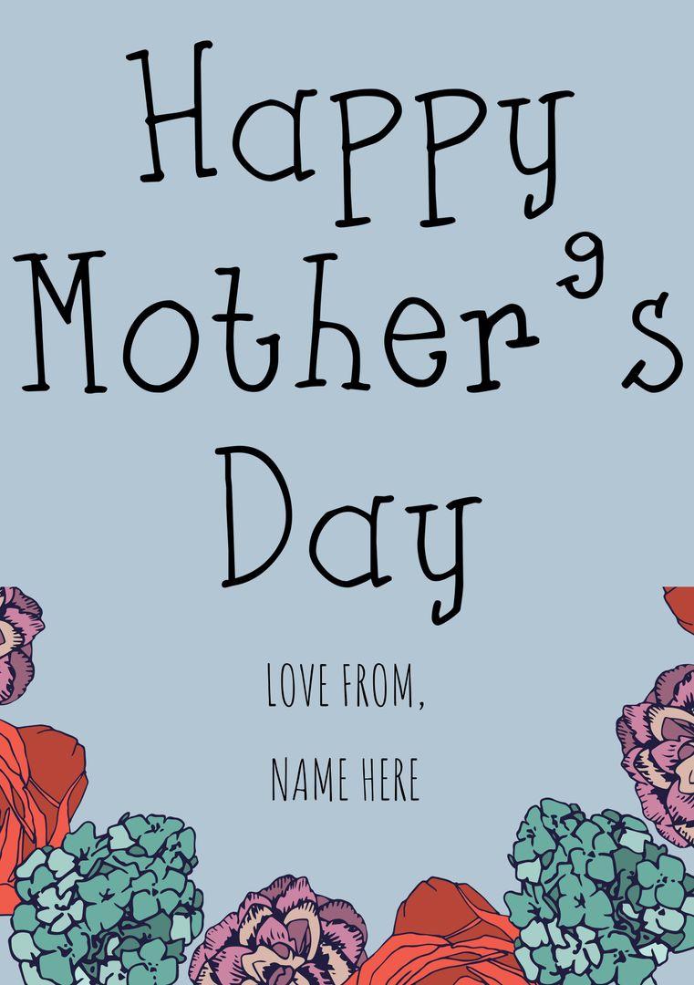 Floral Themed Mother's Day Greeting Card Template