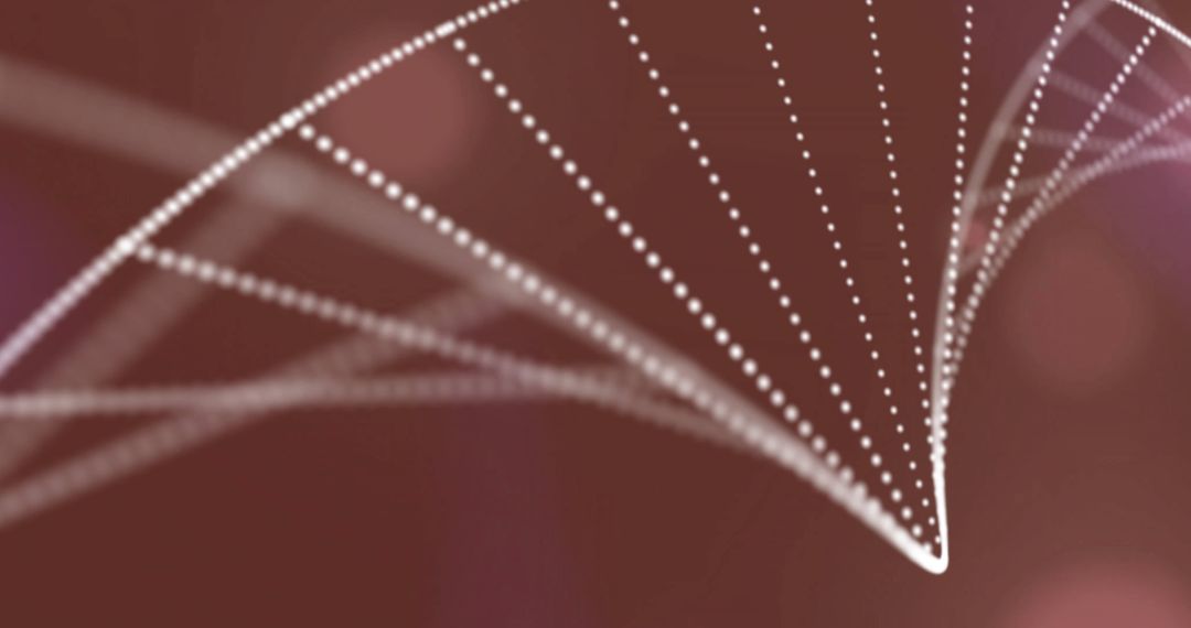 Abstract DNA Strand with White Dotted Movement on Dark Background