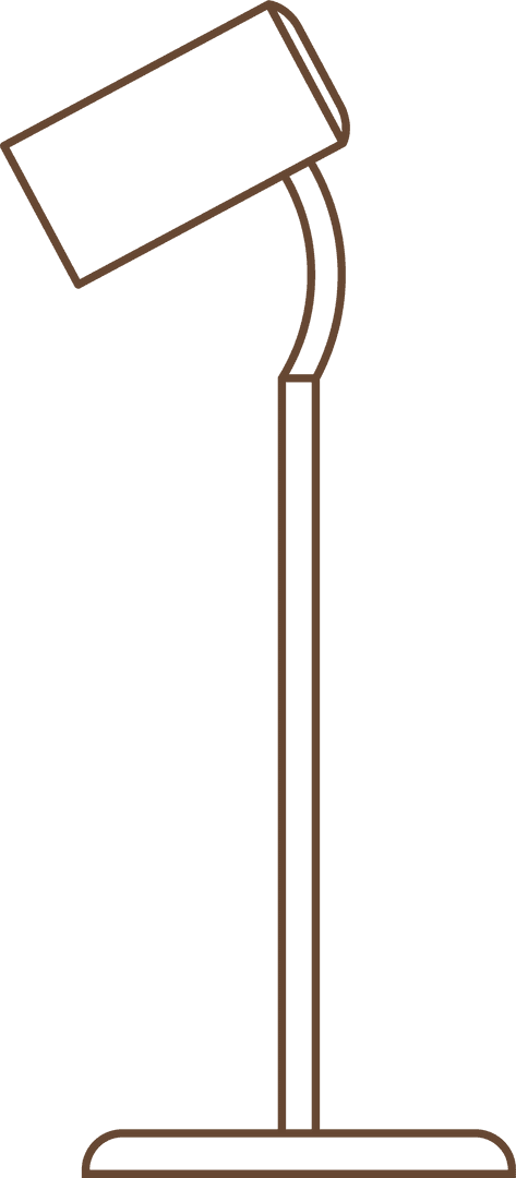 Minimalist One-Line Floor Lamp Illustration on Transparent Background