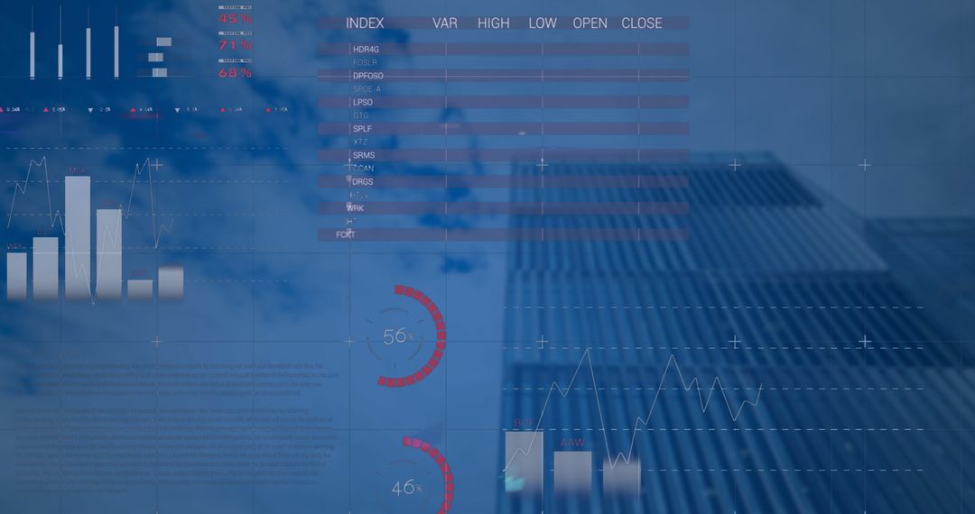 Futuristic Business Data Analysis Against Skyline Backdrop