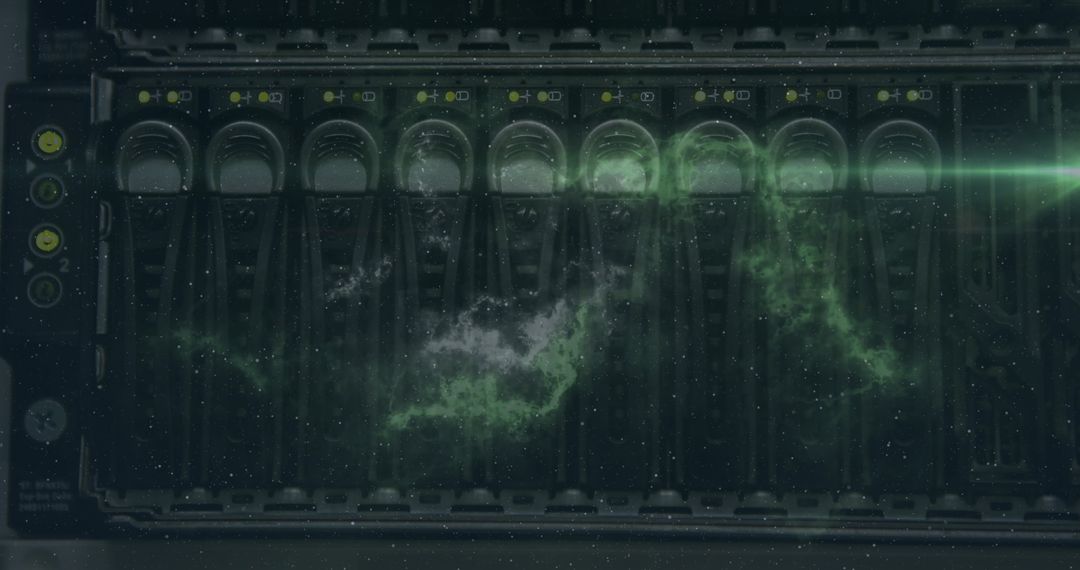 Digital Nebula Over High-Tech Server Room