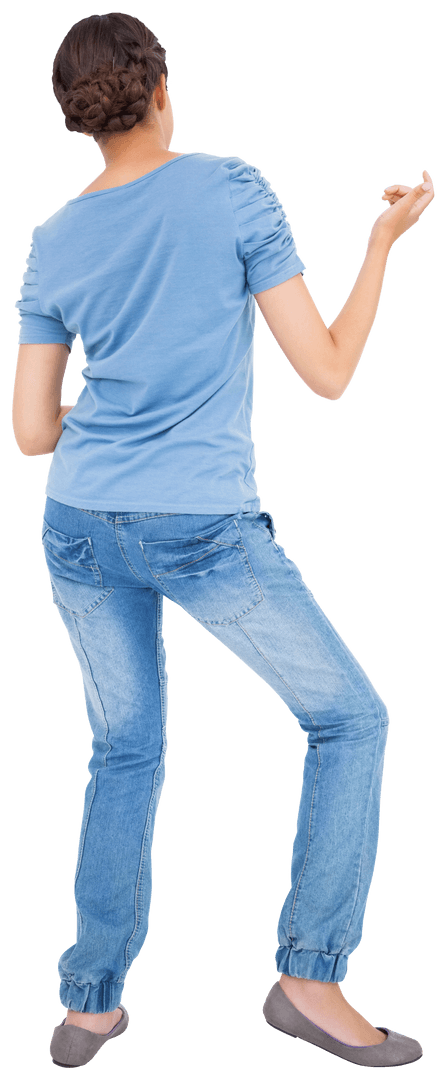 Transparent Air Guitarist Performing with Style