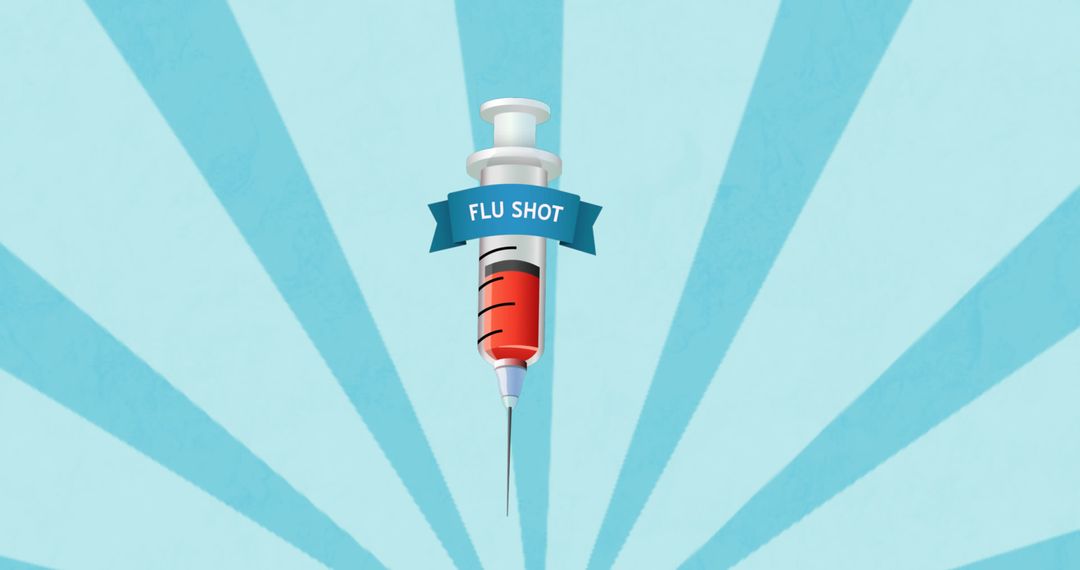 Flu Shot Injection Concept on Blue Sunburst Background - Free Images, Stock Photos and Pictures on Pikwizard.com