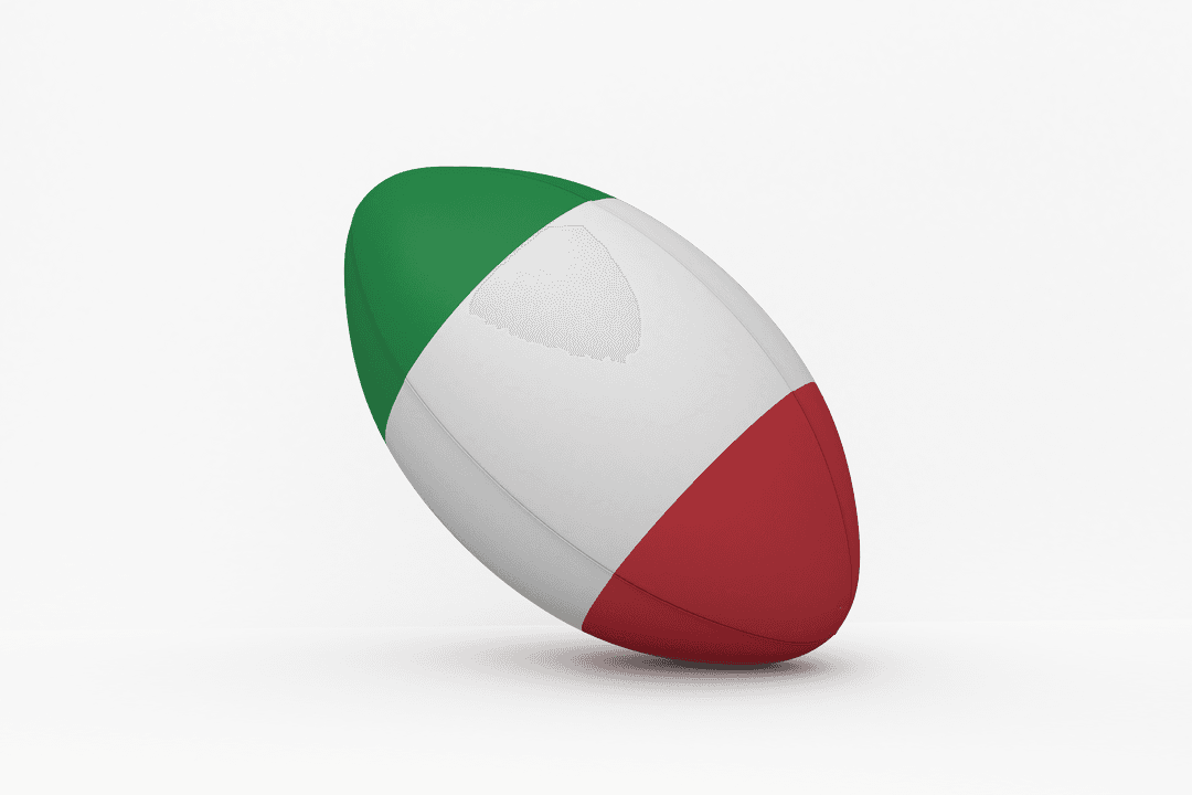 Rugby Ball with Italian Flag Transparent Background