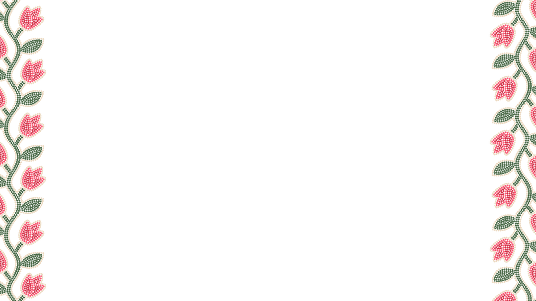 Transparent Botanical Tulip Border Decor with Copy Space for Graphic Design