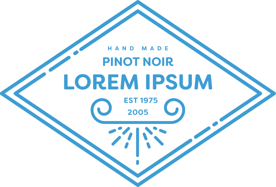 Transparent Blue Wine Label with Stylish Typography Elements Design