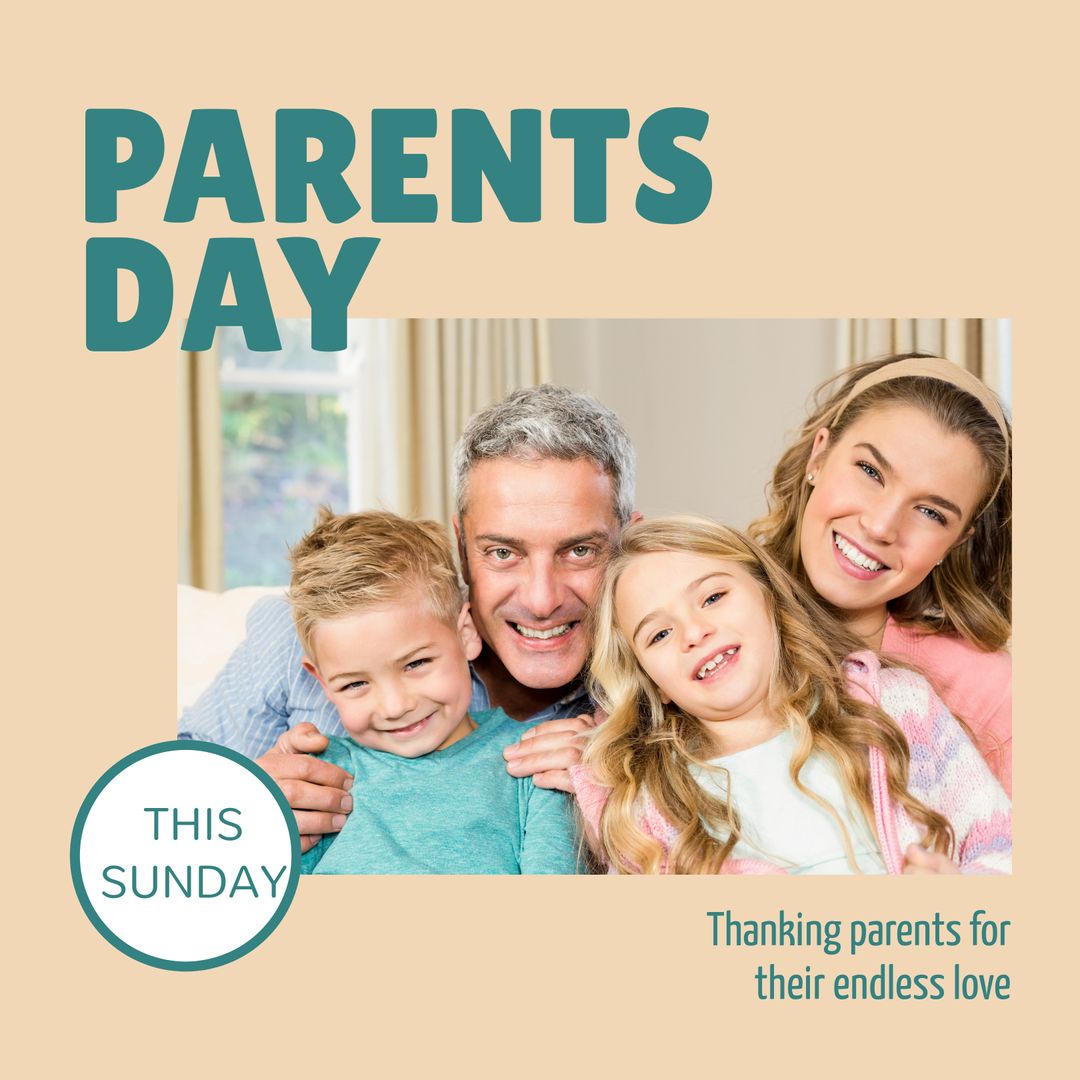 Family Portrait Celebrating Parents Day Happiness