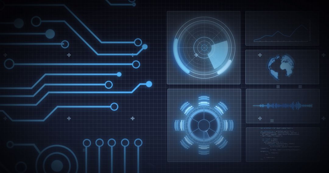 High-Tech Digital Interface with Data Elements