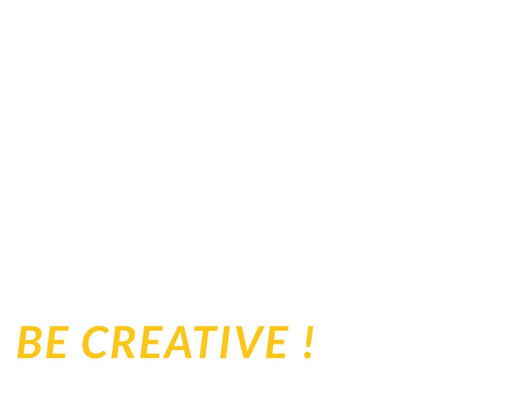 Yellow 'Be Creative' Text on Minimalistic Background