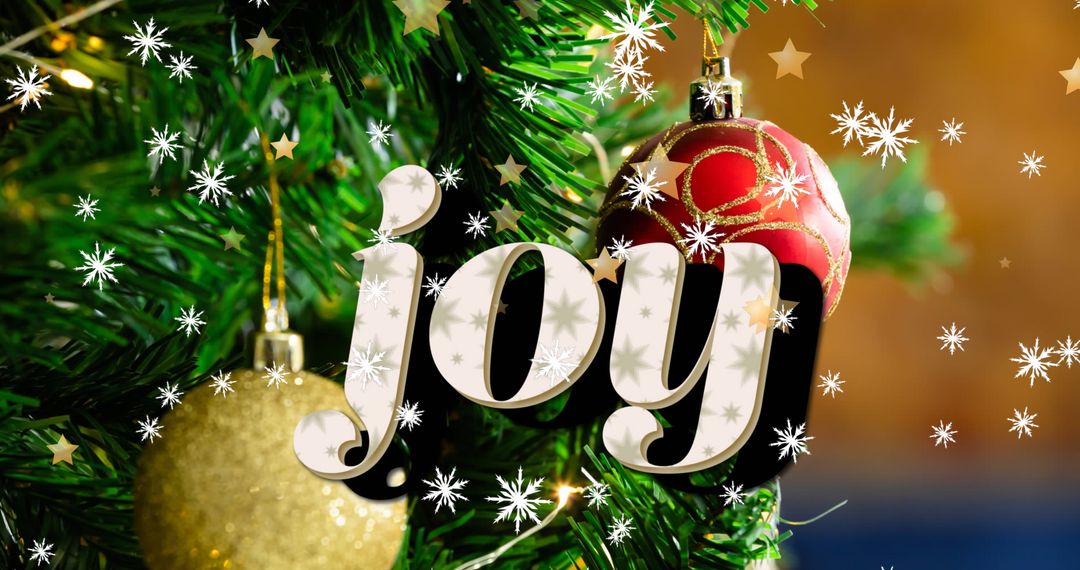 Joyful Christmas Ornament Display with Snowflakes