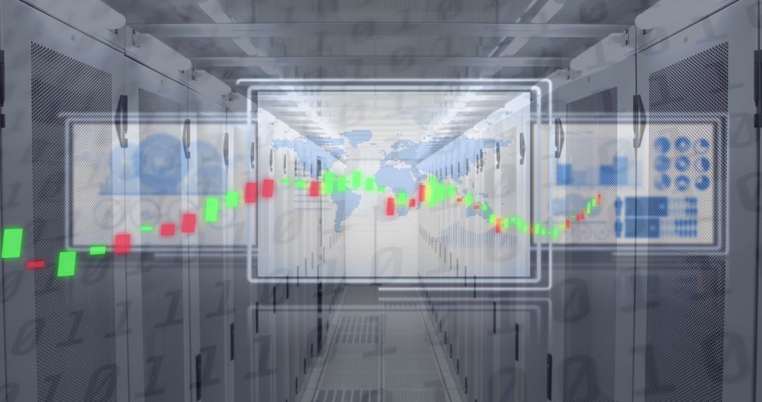 Digital Graph and Infographic Interfaces in Server Room