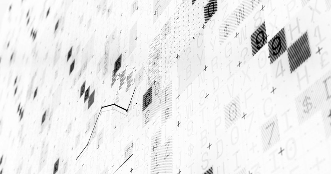 Abstract Financial Data Visualization on White Background