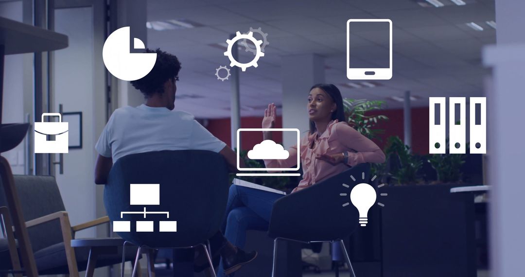 Business Meeting with Data Processing Elements