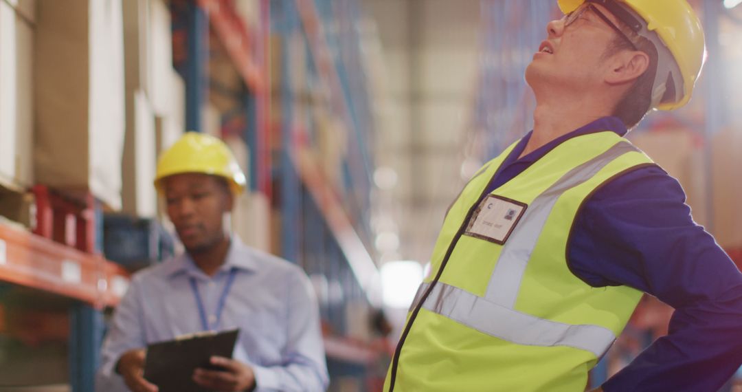 Warehouse Workers Experiencing Back Pain While Supervising