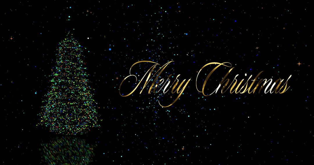 Festive Christmas Tree and Merry Christmas Greeting - Free Images, Stock Photos and Pictures on Pikwizard.com