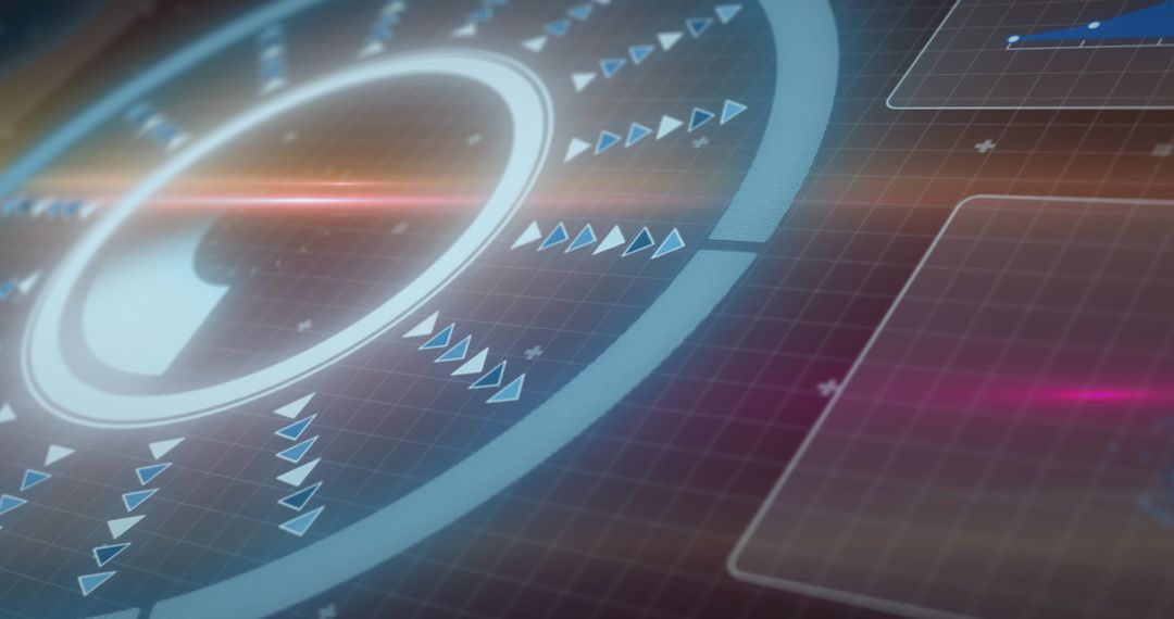 Futuristic Digital Interface with Light Trails