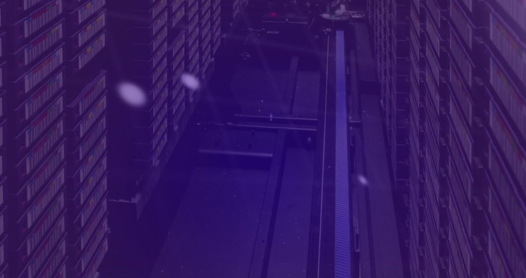Modern Data Center with Automated Data Storage and Processing Systems