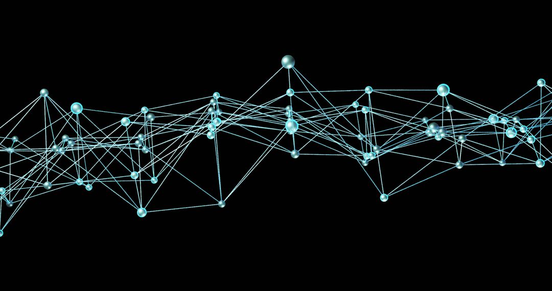 Dynamic Abstract Network Visualization on Black Background