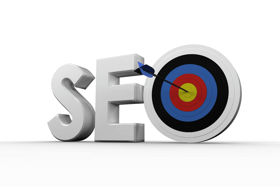SEO Strategy Hitting Target on Transparent Background