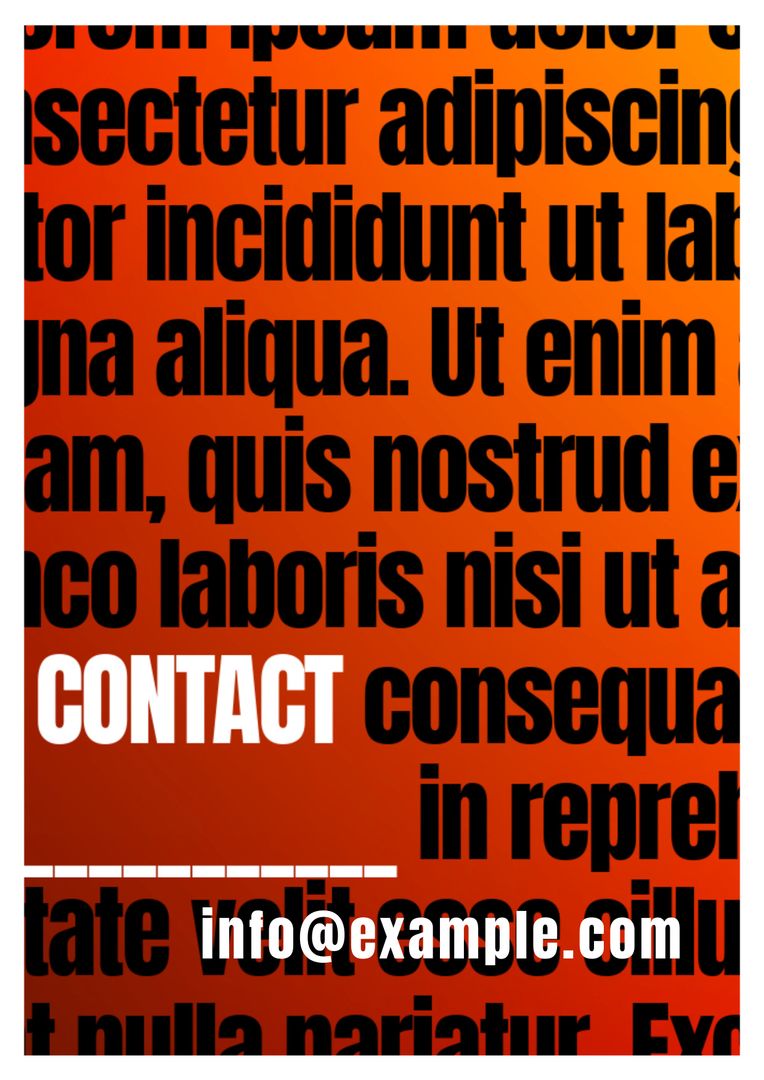 Bold Text Contact Email on Bright Background