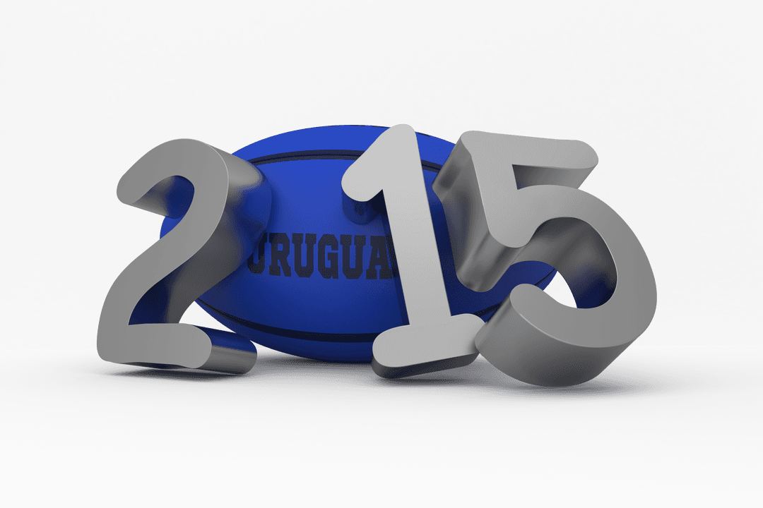 Transparent Rugby Ball with Uruguay 2015 Vector Design