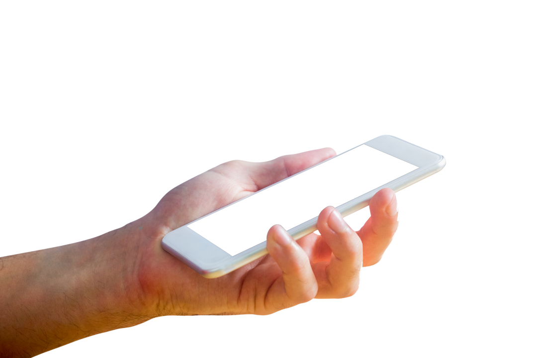 Hand Holding Smartphone with Blank Screen on Transparent Background - Download Free Stock Images Pikwizard.com