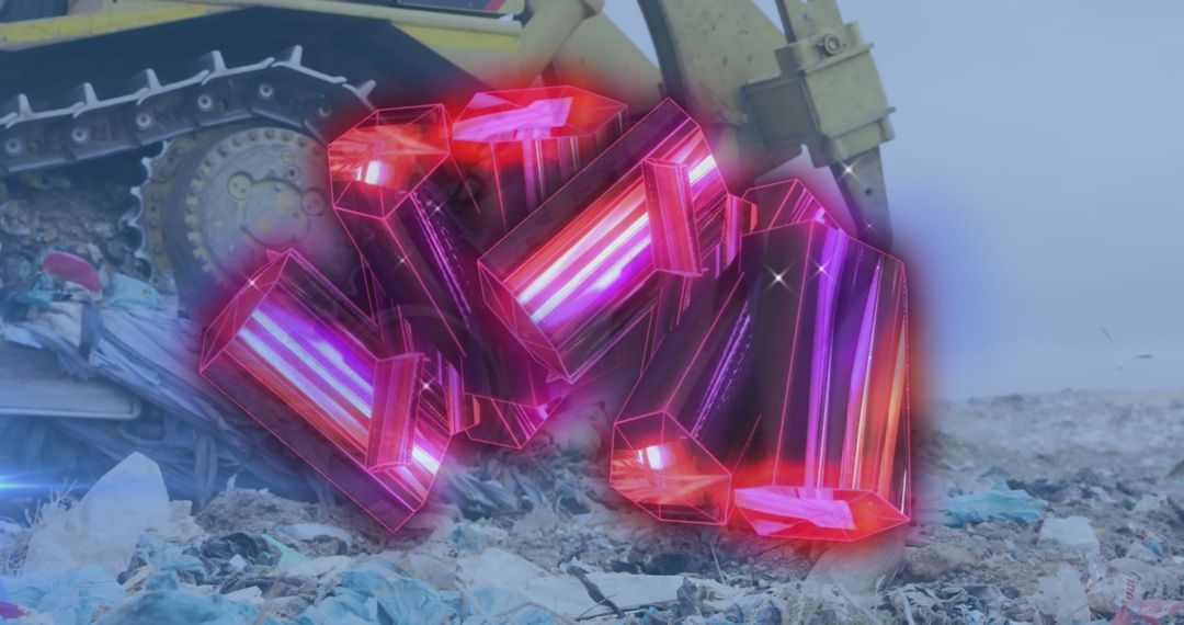 Geometric Digital Overlay on Machinery at Landfill