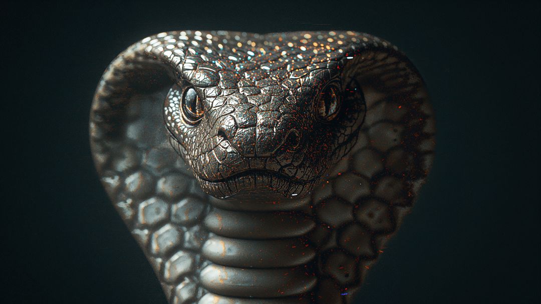 Stunning Cobra With Metallic Sheen and Flared Hood