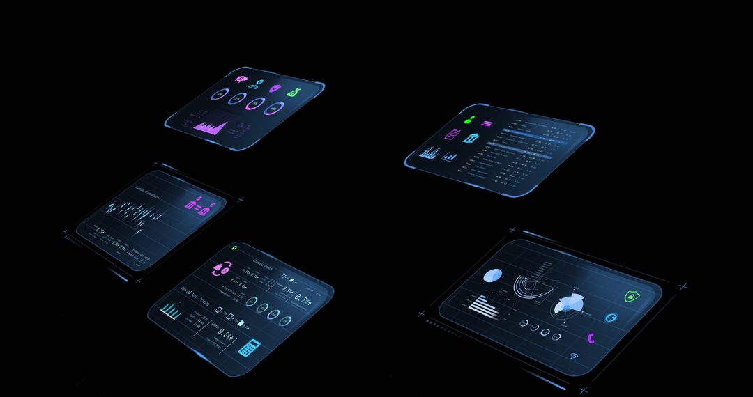 Futuristic Holographic Dashboard Displaying Digital Financial Insights