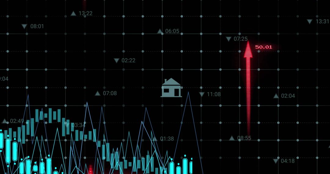 Digital Data Interface with Economic Graphs and Icons