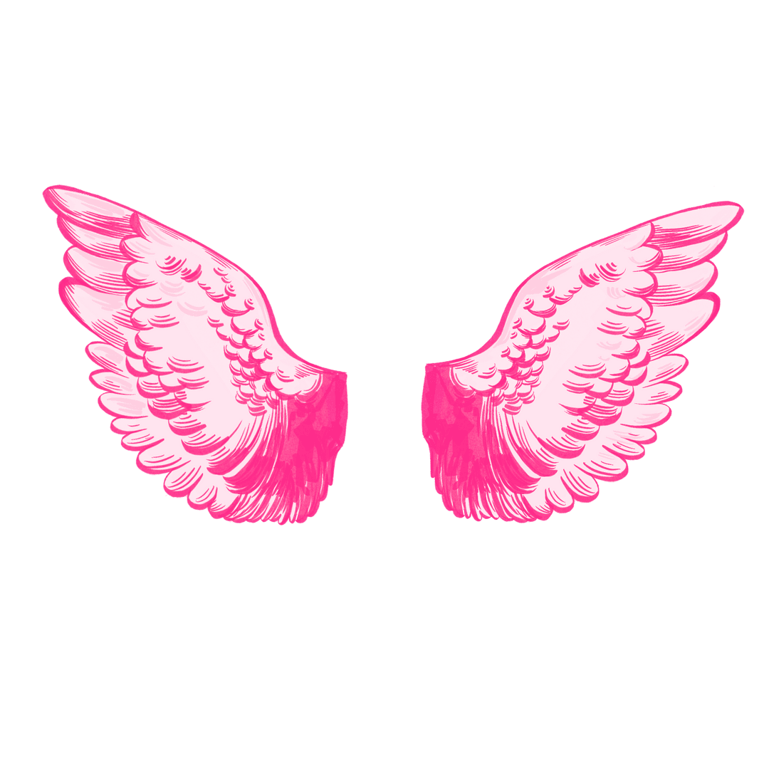 Fantasy Pink Angel Wings Layered with Transparent Elegance