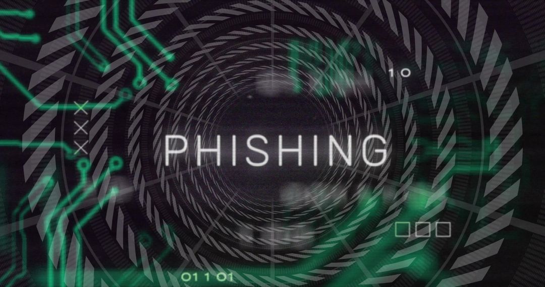 Phishing Warning Overlaid on Digital Data Background
