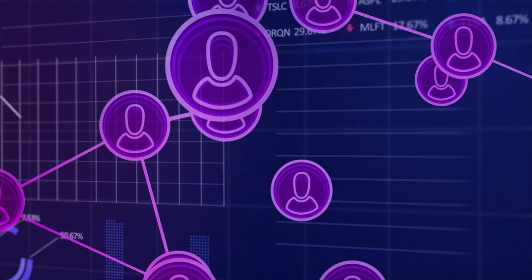 Futuristic Digital Network Connectivity with Avatar Icons
