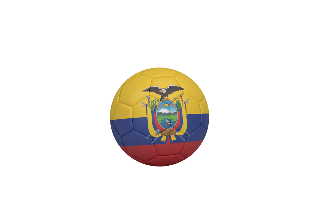 Transparent Football with Ecuador Flag Design