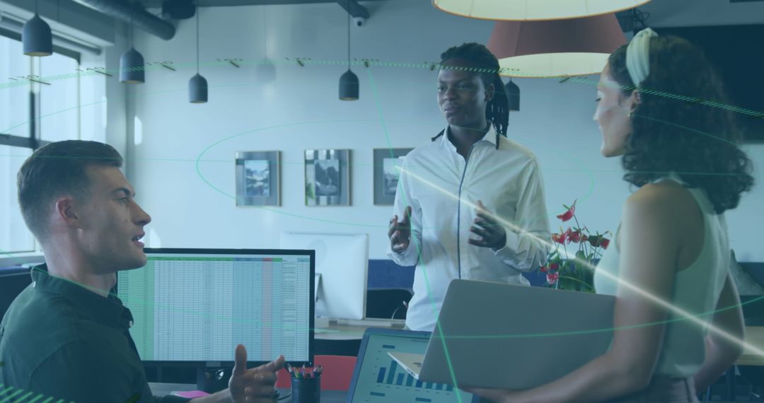 Professional Team Discussion in Modern Office Setting